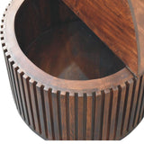 Orion Slatted Coffee Table | California Walnut Solid Mango Wood Fluted
