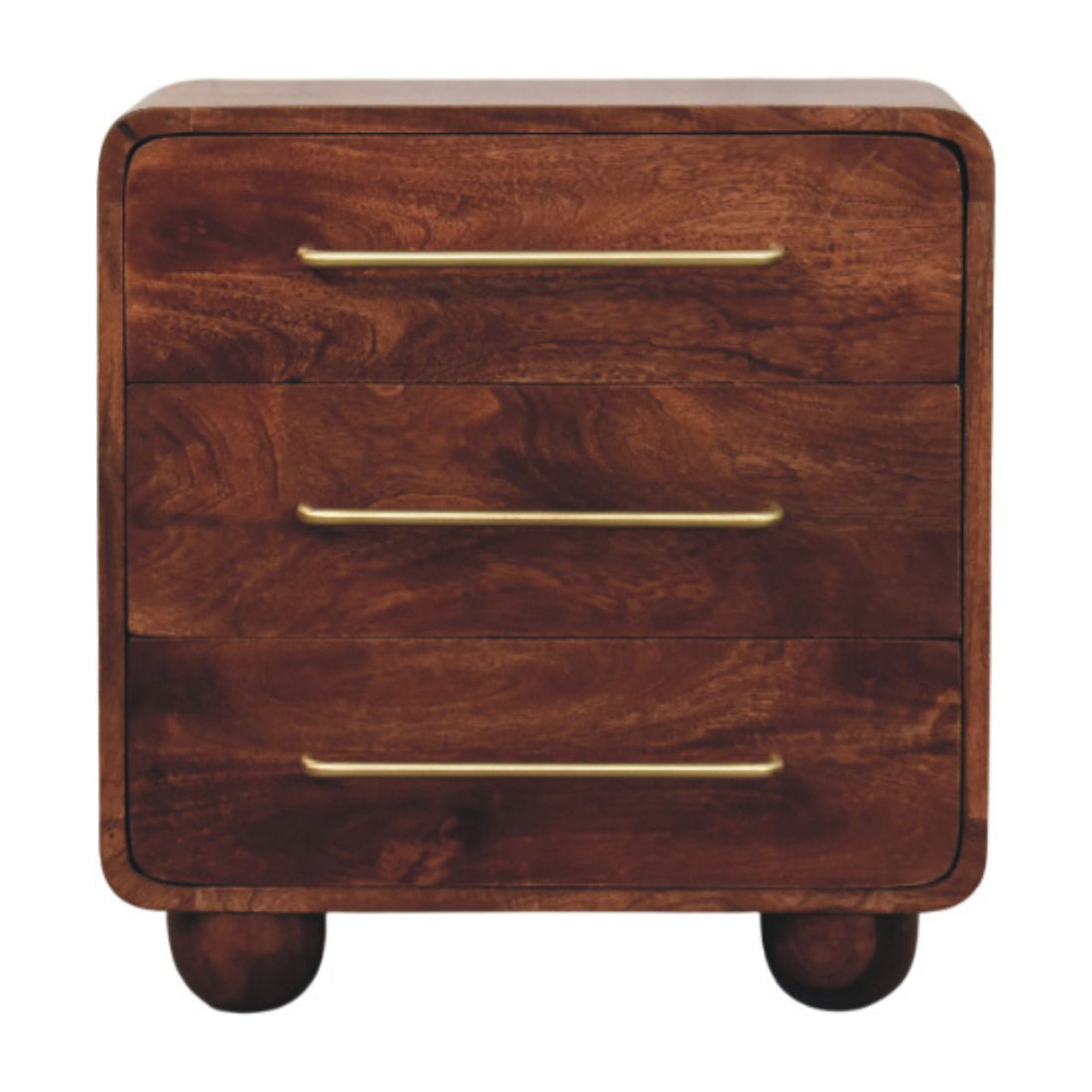 3-Drawer Rounded Chest of Drawers | Oak Linen Default Title
