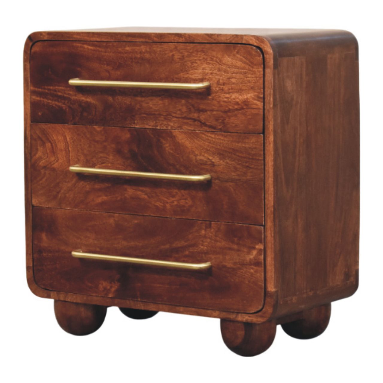 3-Drawer Rounded Chest of Drawers | Oak Linen