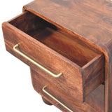 3-Drawer Rounded Chest of Drawers | Oak Linen