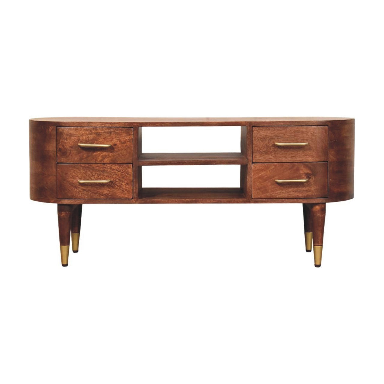 Jetson Curve Media Console TV Media Unit | Oak Solid Mango Wood Default Title
