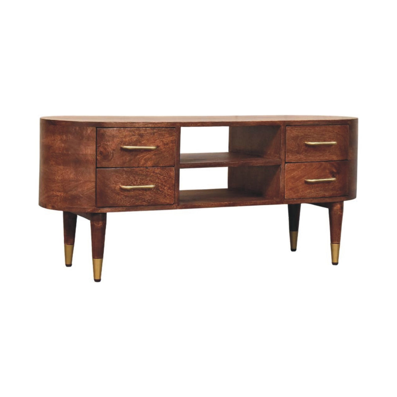 Jetson Curve Media Console TV Media Unit | Oak Solid Mango Wood