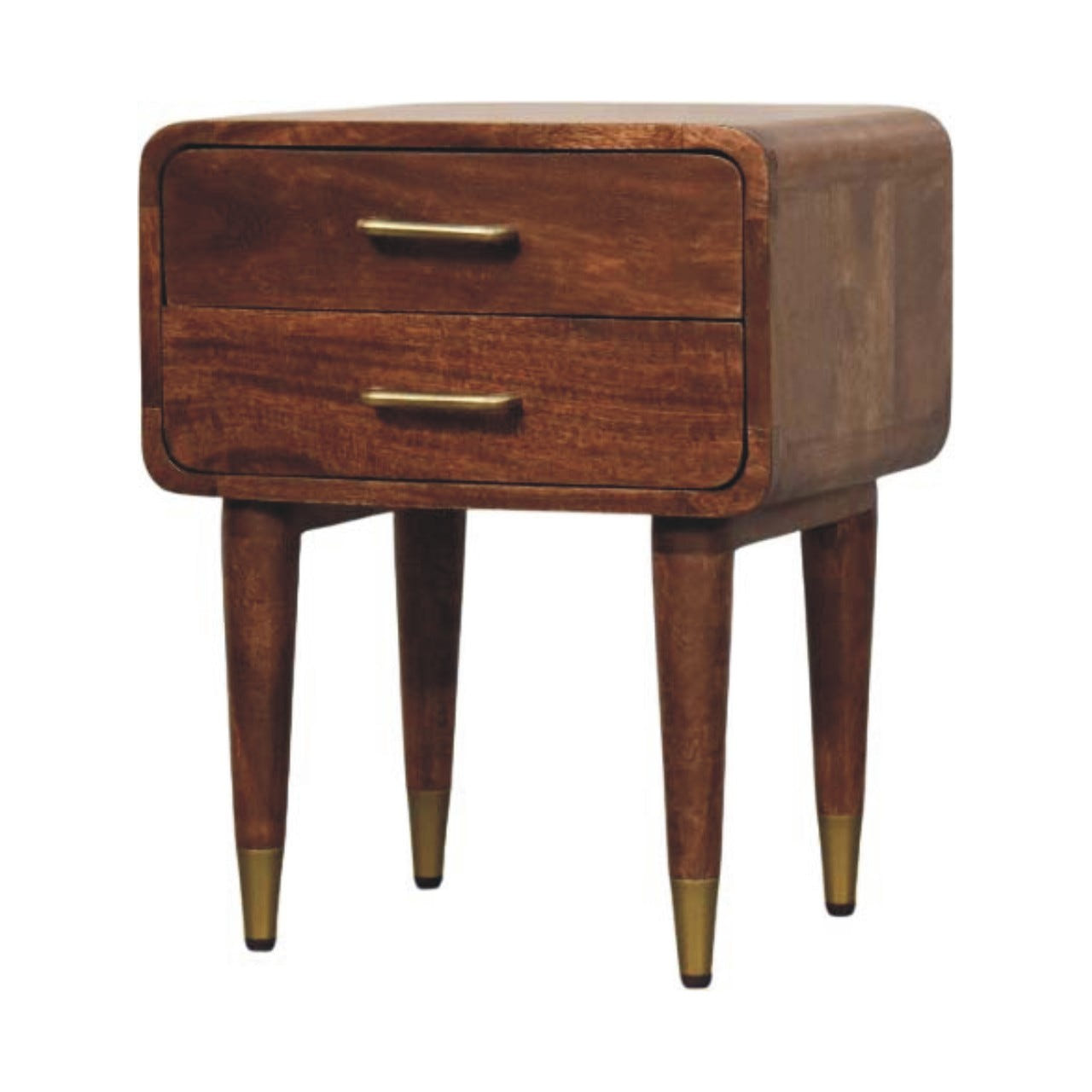 Astor 2-Drawer Bedside Table | Brass Solid Mango Wood