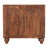 Arco Groove Sideboard Chest of Drawers | Brass Solid Mango Wood Hand-Carved Default Title