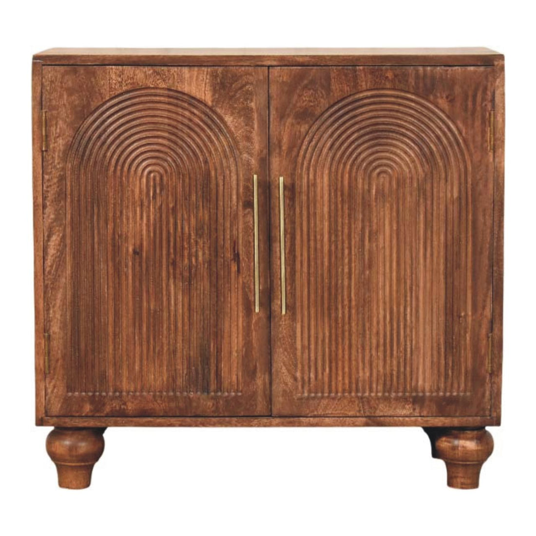 Arco Groove Sideboard Chest of Drawers | Brass Solid Mango Wood Hand-Carved Default Title