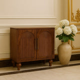 Arco Groove Sideboard Chest of Drawers | Brass Solid Mango Wood Hand-Carved