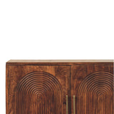 Arco Groove Sideboard Chest of Drawers | Brass Solid Mango Wood Hand-Carved