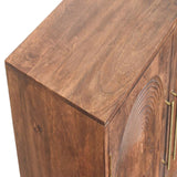 Arco Groove Sideboard Chest of Drawers | Brass Solid Mango Wood Hand-Carved