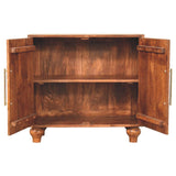 Arco Groove Sideboard Chest of Drawers | Brass Solid Mango Wood Hand-Carved