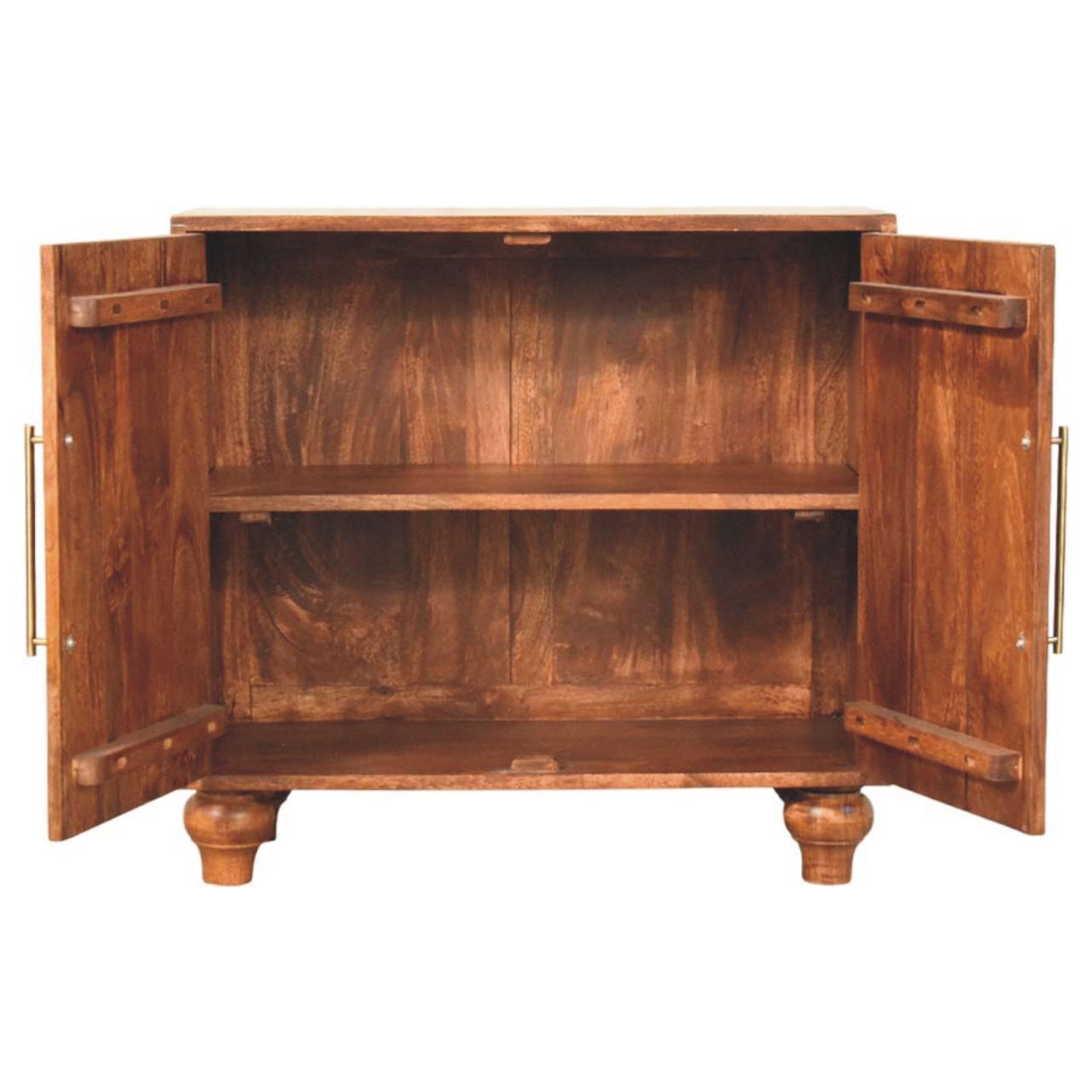 Arco Groove Sideboard Chest of Drawers | Brass Solid Mango Wood Hand-Carved