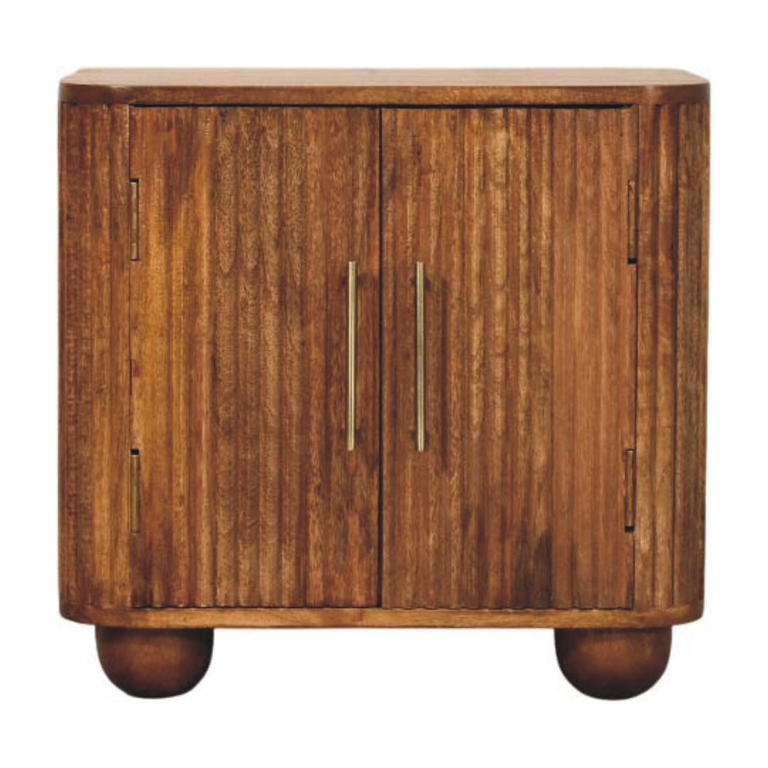 Solis Fluted Mini Sideboard Chest of Drawers | Oak Solid Mango Wood Hand-Carved Default Title