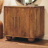 Solis Fluted Mini Sideboard Chest of Drawers | Oak Solid Mango Wood Hand-Carved