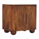 Solis Fluted Mini Sideboard Chest of Drawers | Oak Solid Mango Wood Hand-Carved