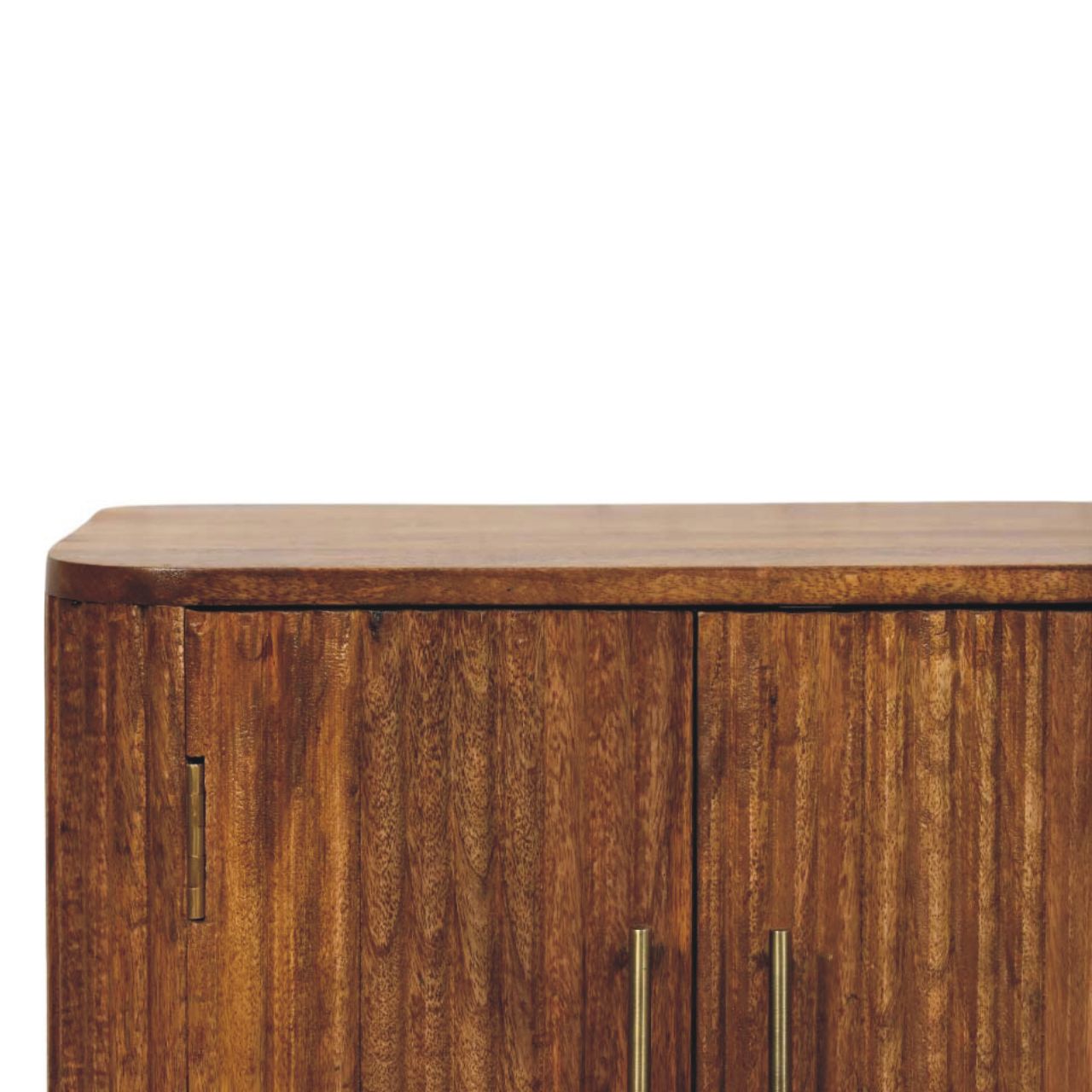 Solis Fluted Mini Sideboard Chest of Drawers | Oak Solid Mango Wood Hand-Carved