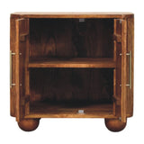 Solis Fluted Mini Sideboard Chest of Drawers | Oak Solid Mango Wood Hand-Carved