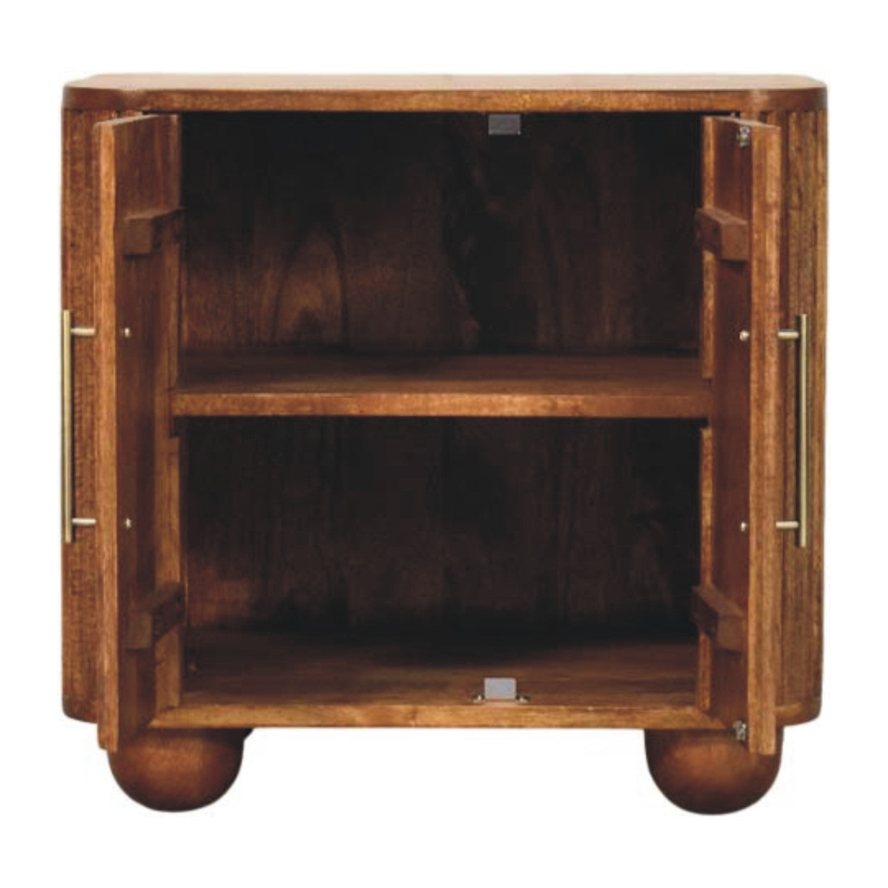 Solis Fluted Mini Sideboard Chest of Drawers | Oak Solid Mango Wood Hand-Carved