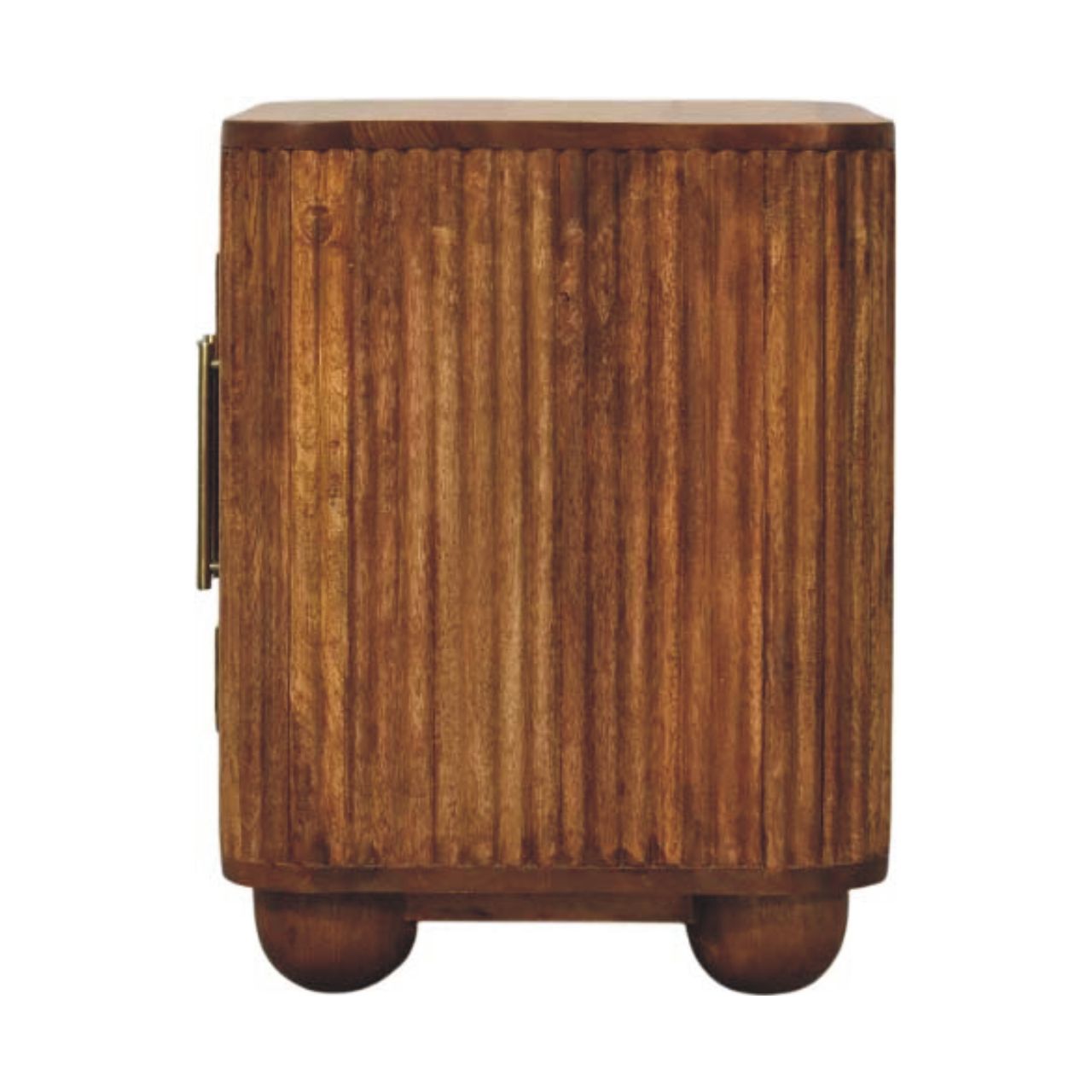 Solis Fluted Mini Sideboard Chest of Drawers | Oak Solid Mango Wood Hand-Carved