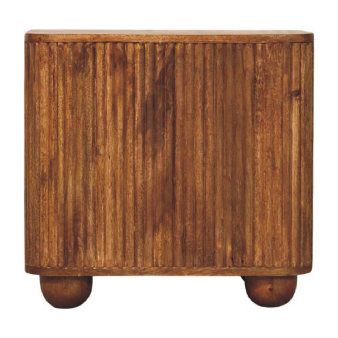 Solis Fluted Mini Sideboard Chest of Drawers | Oak Solid Mango Wood Hand-Carved