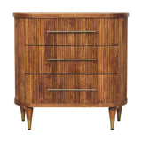 Emerson Ribbed 3-Drawer Chest of Drawers | Oak Solid Mango Wood Default Title