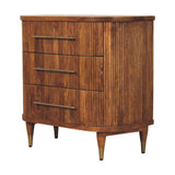 Emerson Ribbed 3-Drawer Chest of Drawers | Oak Solid Mango Wood
