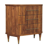 Emerson Ribbed 3-Drawer Chest of Drawers | Oak Solid Mango Wood