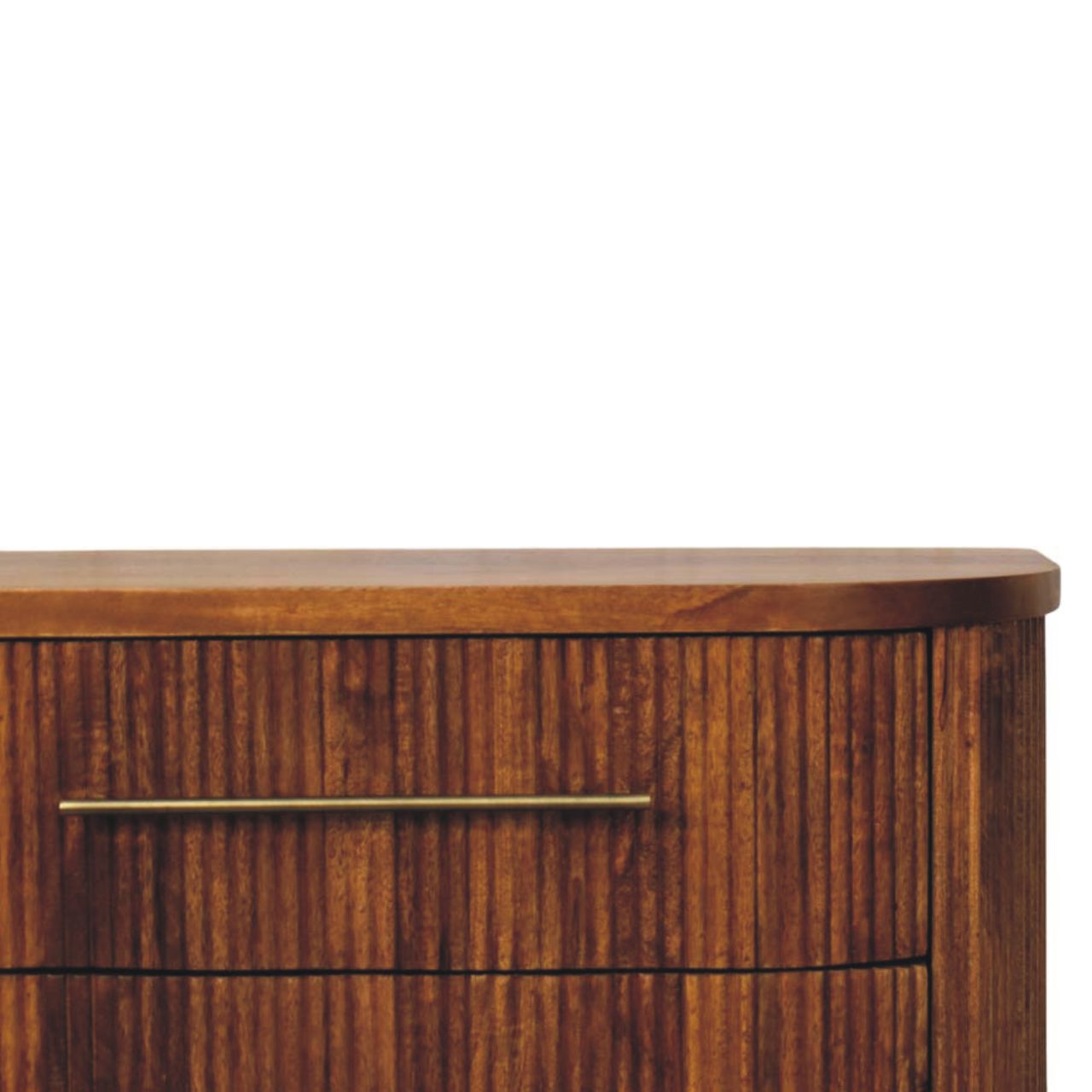 Emerson Ribbed 3-Drawer Chest of Drawers | Oak Solid Mango Wood