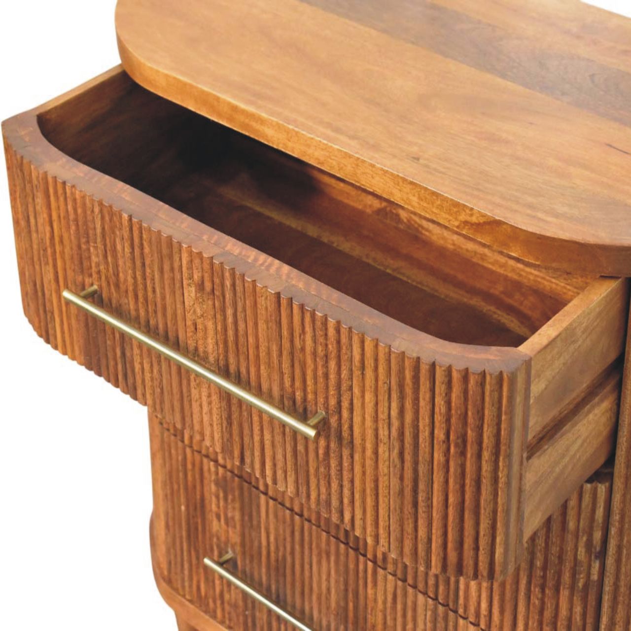 Emerson Ribbed 3-Drawer Chest of Drawers | Oak Solid Mango Wood