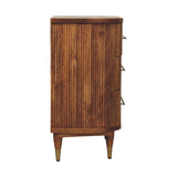Emerson Ribbed 3-Drawer Chest of Drawers | Oak Solid Mango Wood