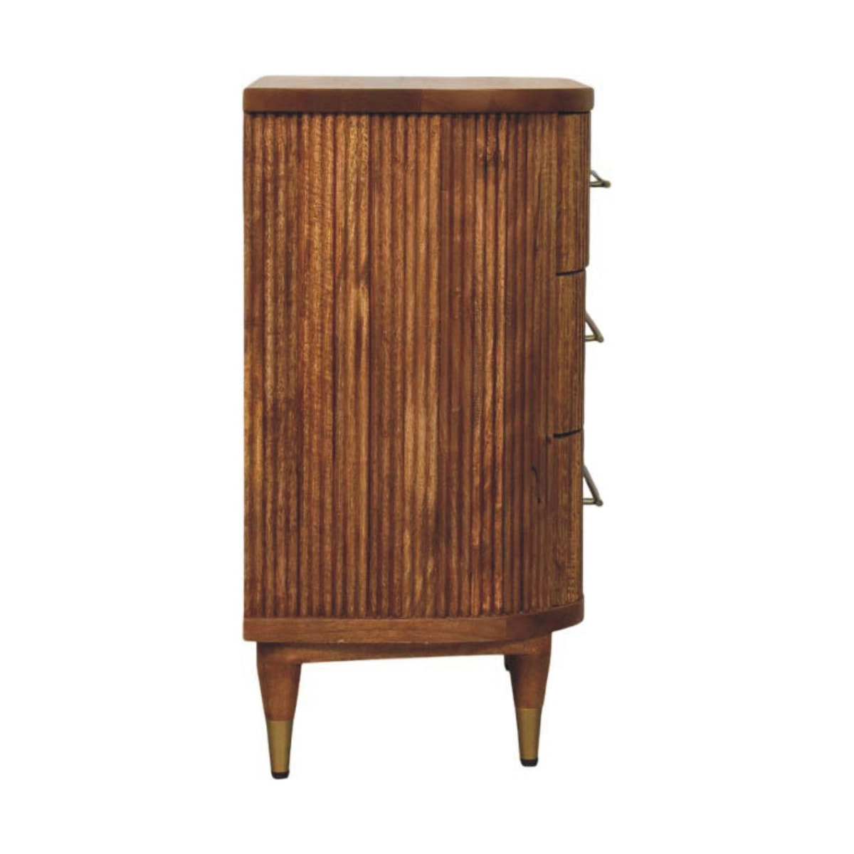 Emerson Ribbed 3-Drawer Chest of Drawers | Oak Solid Mango Wood