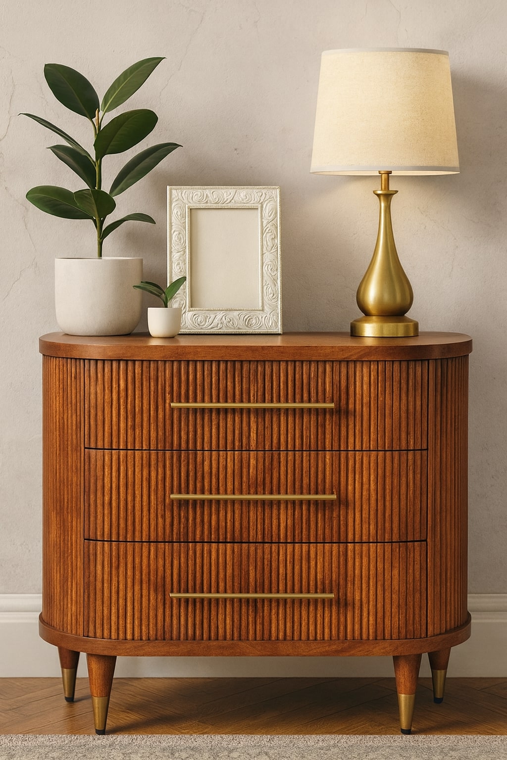 Emerson Ribbed 3-Drawer Chest of Drawers | Oak Solid Mango Wood