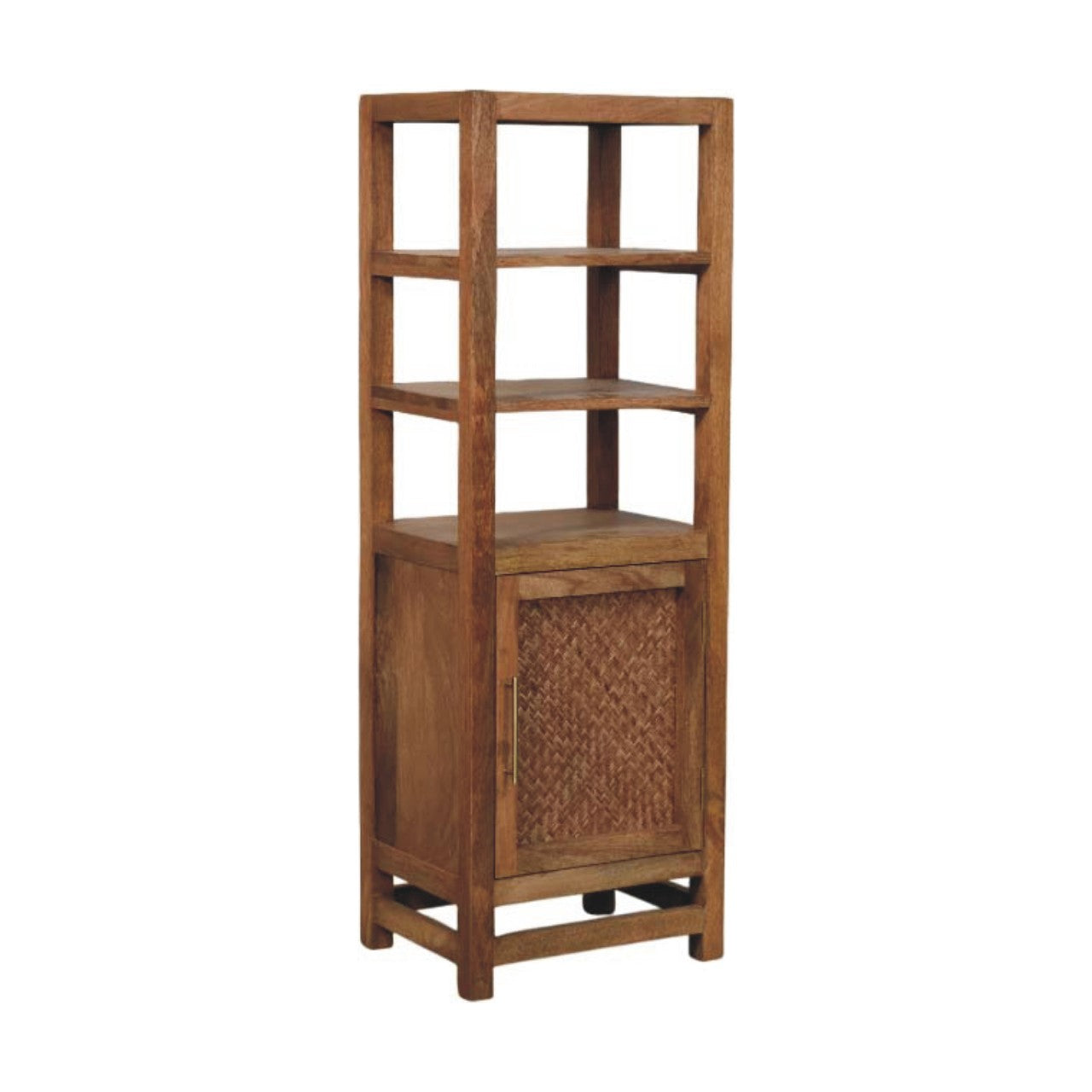 Solid Wood Open Shelf Unit Chest of Drawers | Rattan