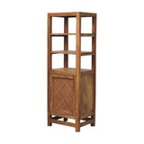 Solid Wood Open Shelf Unit Chest of Drawers | Rattan