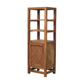 Solid Wood Open Shelf Unit Chest of Drawers | Rattan