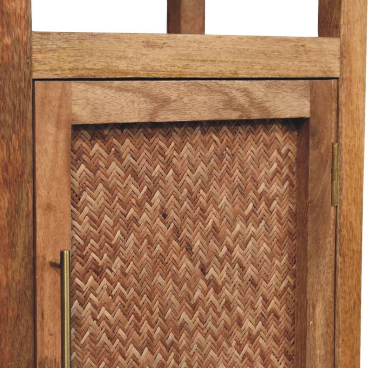 Solid Wood Open Shelf Unit Chest of Drawers | Rattan