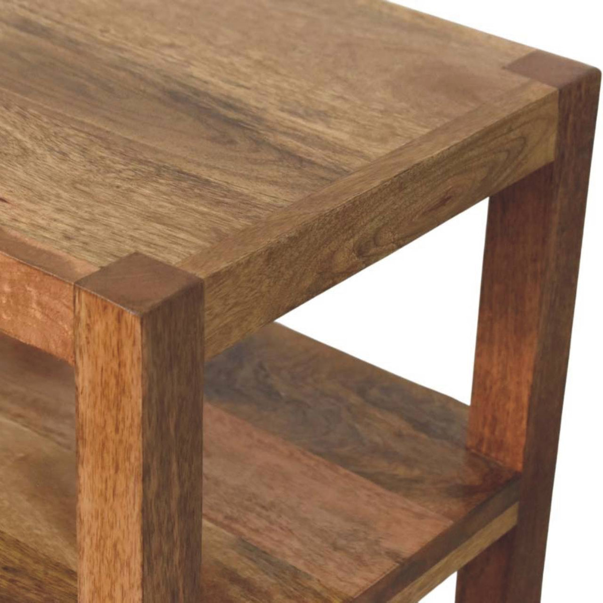 Solid Wood Open Shelf Unit Chest of Drawers | Rattan