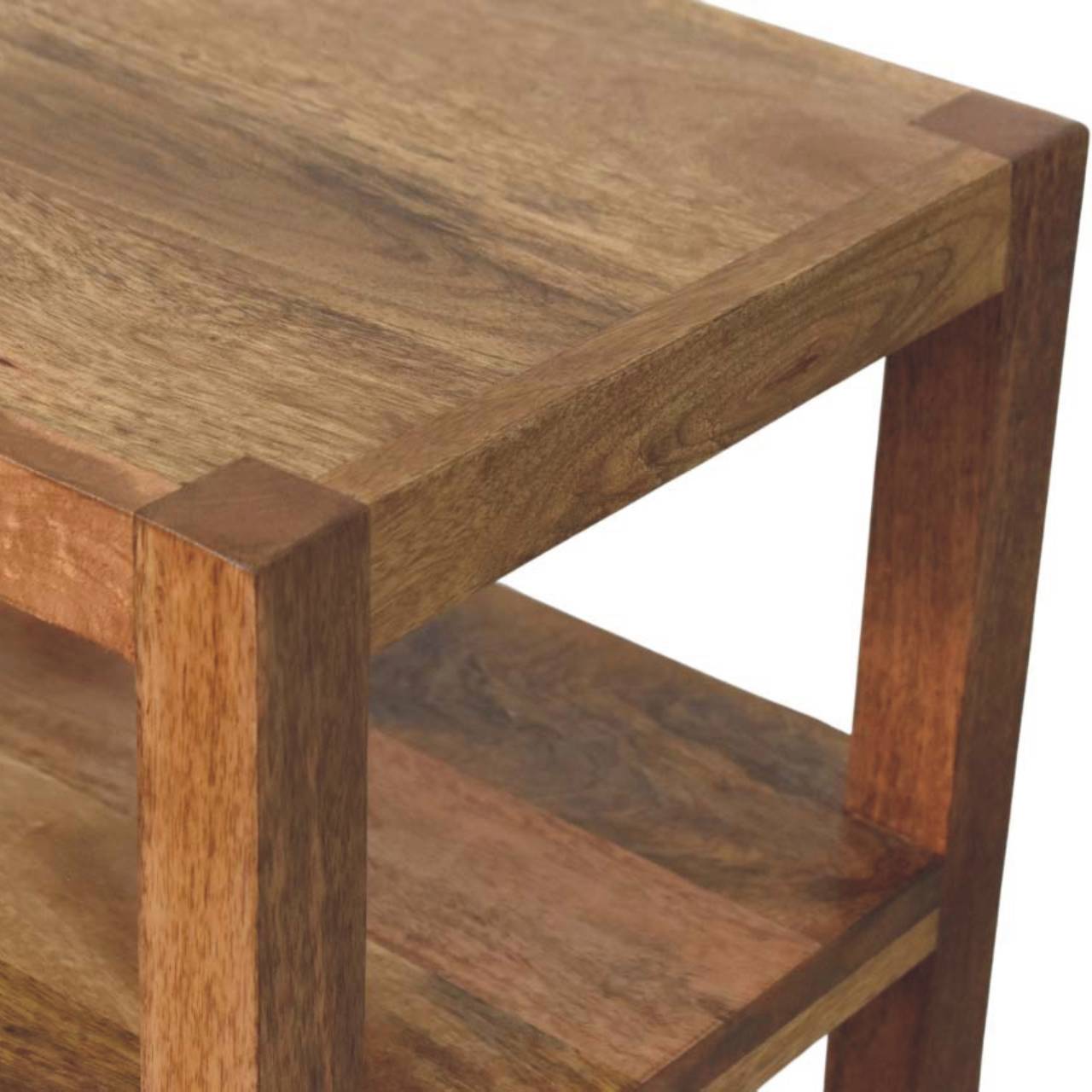Solid Wood Open Shelf Unit Chest of Drawers | Rattan