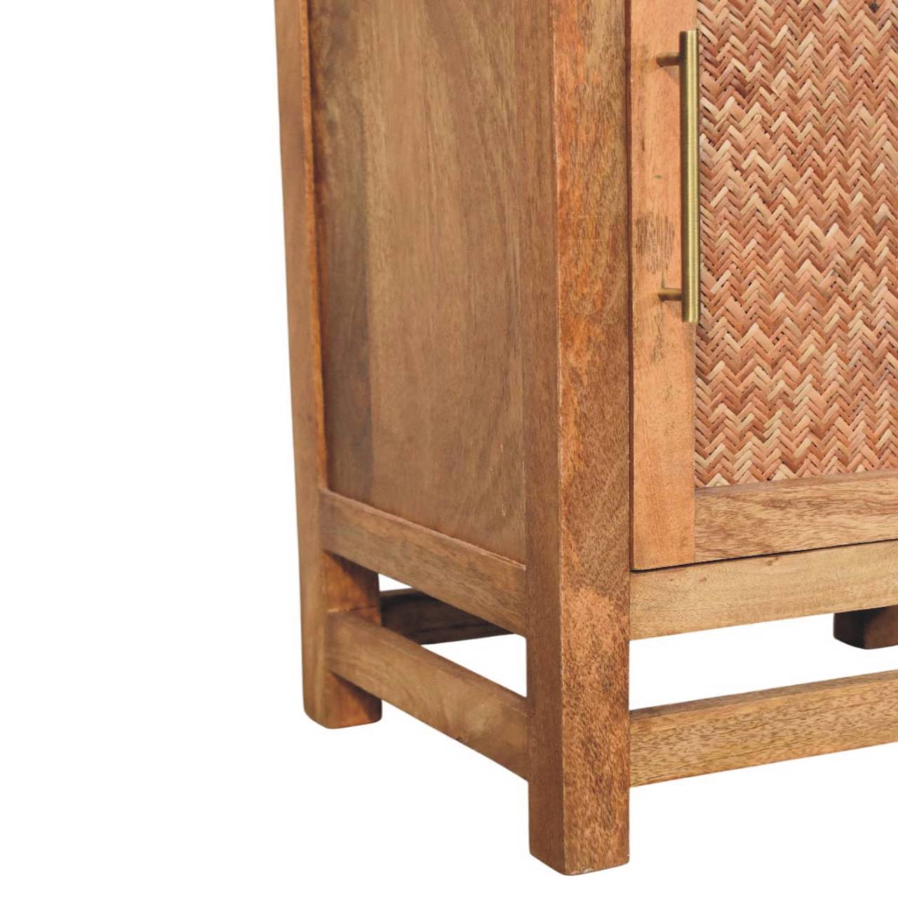 Solid Wood Open Shelf Unit Chest of Drawers | Rattan