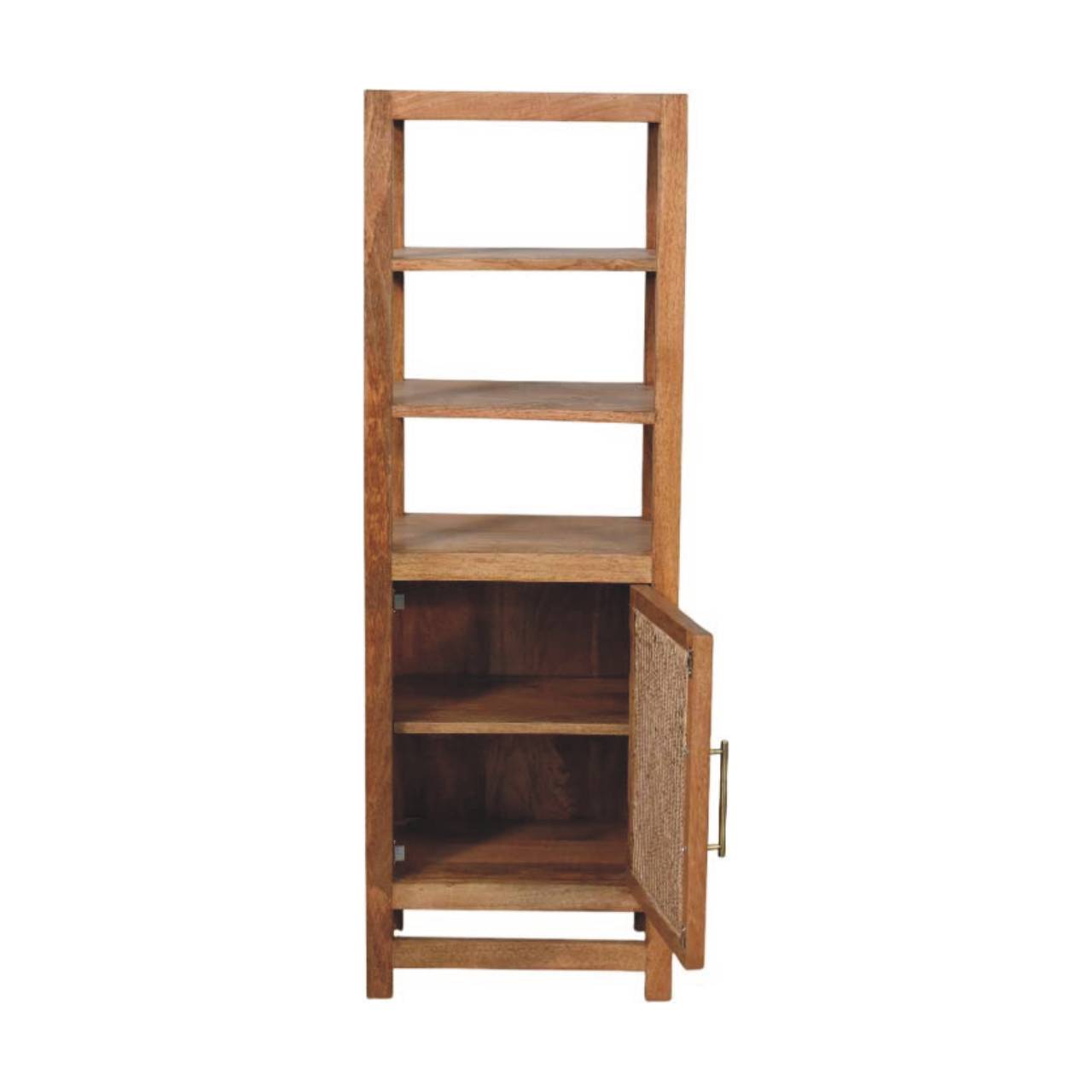 Solid Wood Open Shelf Unit Chest of Drawers | Rattan