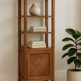 Solid Wood Open Shelf Unit Chest of Drawers | Rattan