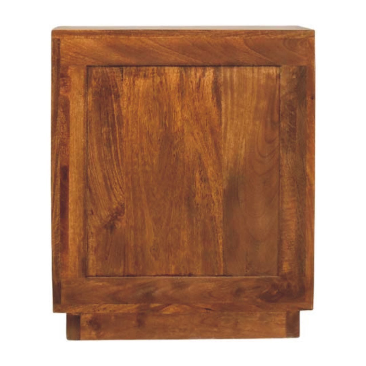Solid Wood Curved Ribbed Bedside with Drawer Bedside | Oak Solid Mango Wood