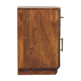 Solid Wood Curved Ribbed Bedside with Drawer Bedside | Oak Solid Mango Wood
