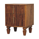Louvre Bedside Unit Bedside Table | Oak Solid Mango Wood Fluted