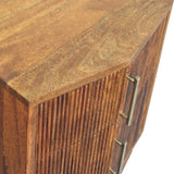 Louvre Bedside Unit Bedside Table | Oak Solid Mango Wood Fluted