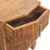 Louvre Bedside Unit Bedside Table | Oak Solid Mango Wood Fluted