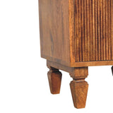 Louvre Bedside Unit Bedside Table | Oak Solid Mango Wood Fluted