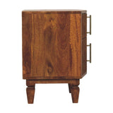 Louvre Bedside Unit Bedside Table | Oak Solid Mango Wood Fluted