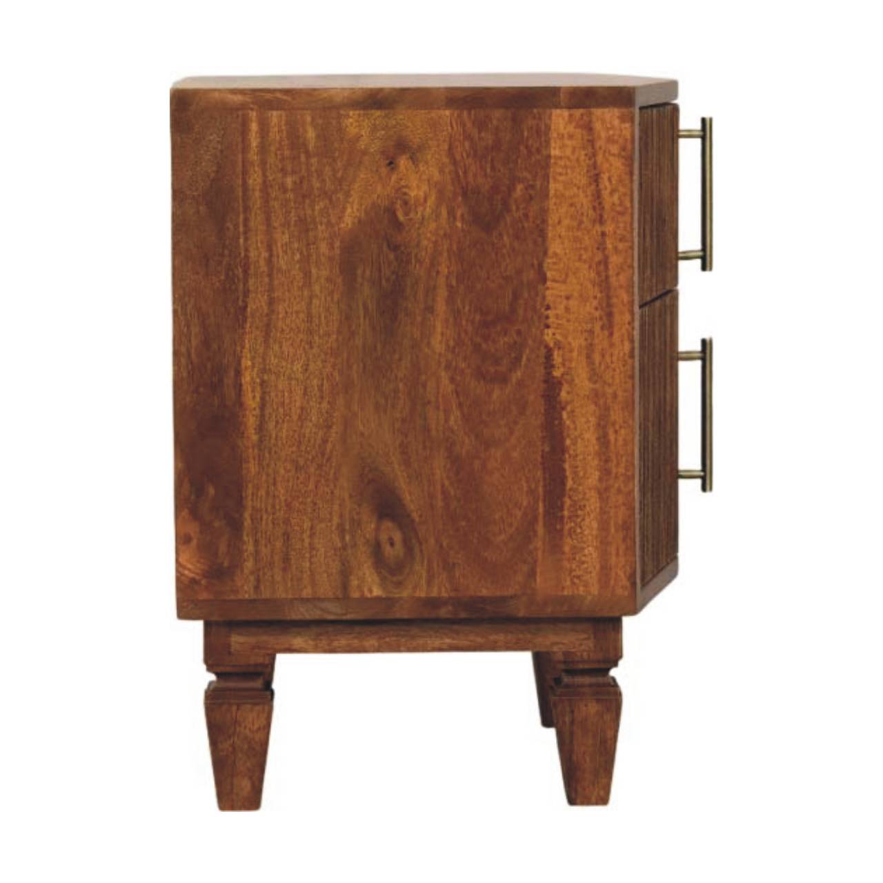 Louvre Bedside Unit Bedside Table | Oak Solid Mango Wood Fluted