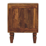 Louvre Bedside Unit Bedside Table | Oak Solid Mango Wood Fluted