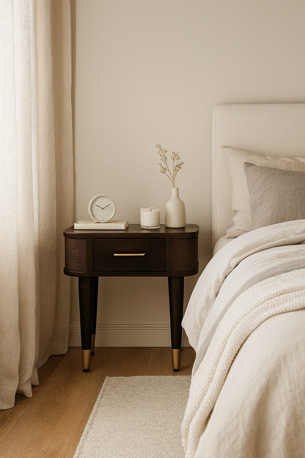 Belmont Bedside Table | Rattan Velvet