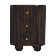 Curved Fluted 3-Drawer Bedside